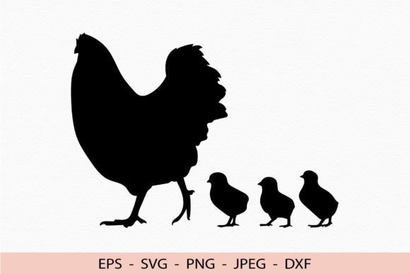 Chicken Mom Silhouette Svg Chick Png Graphics for Crafts