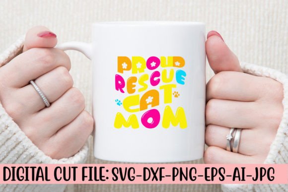 Proud Rescue Cat Mom Retro SVG Graphics and Crafts